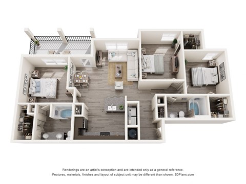 3 Bed 2 Bath Floor Plan | 1,329 Sq. Ft. at The Enclave at Deer Moss Creek, Niceville
